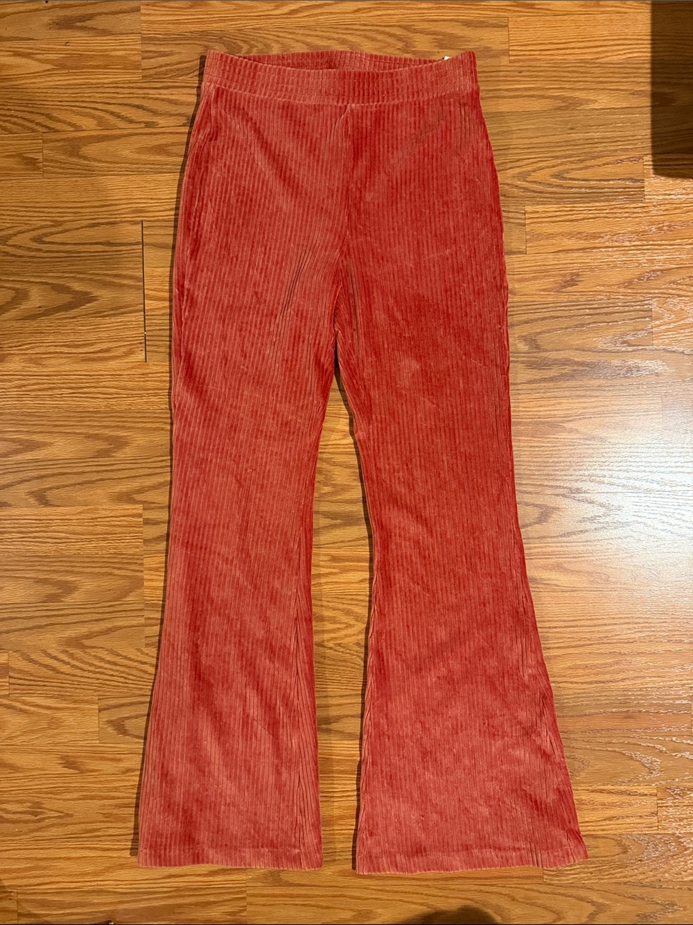 Aerie Velour Wide Leg Ribbed Burnt Orange Pants NWT